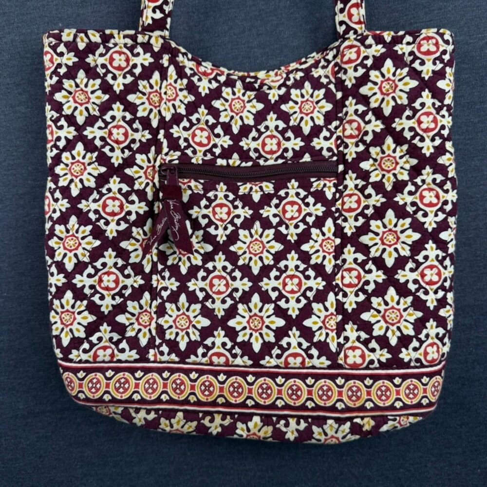Vera Bradley Burgundy Medallion Retired Quilted Tote Bag Vintage